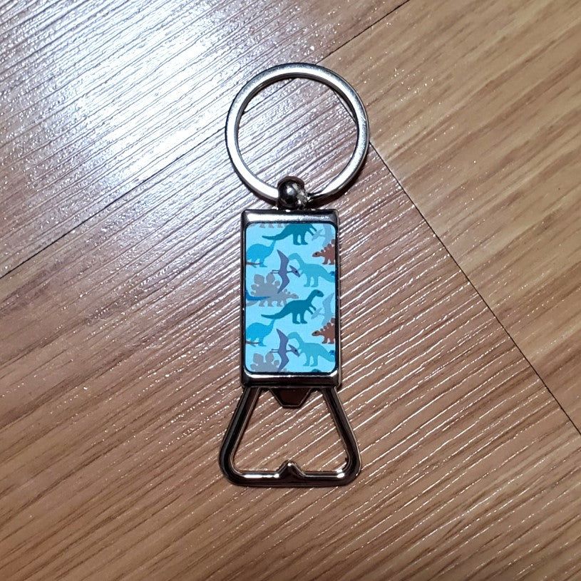 Bottle opener, Dinosaurs Blue design