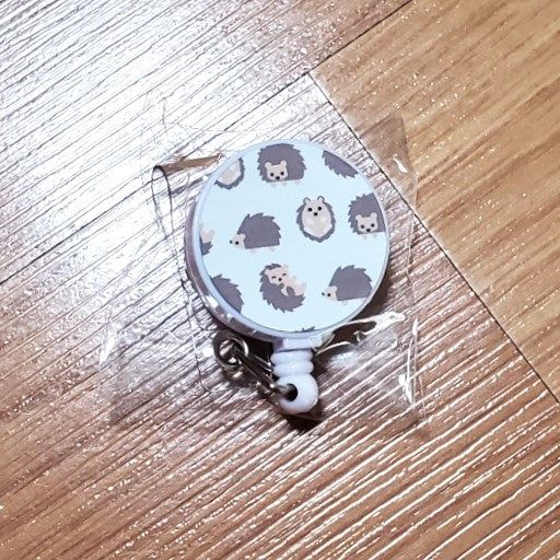 Badge reel, Hedgehog design