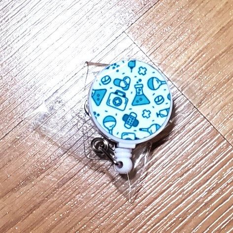 Badge reel, Lab Blue design
