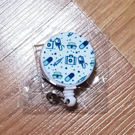 Badge reel, Medical Blue design