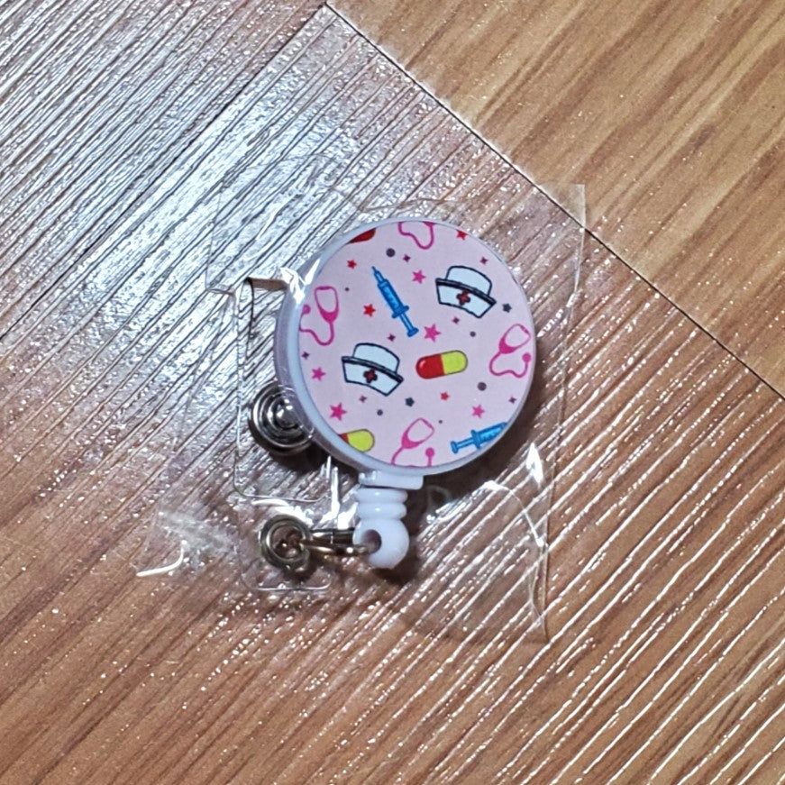 Badge reel, Medical Pink design