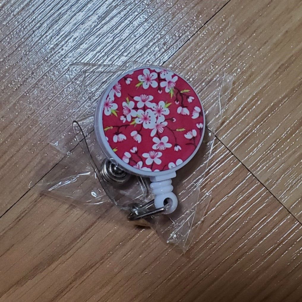 Badge reel, Sakura Pink design
