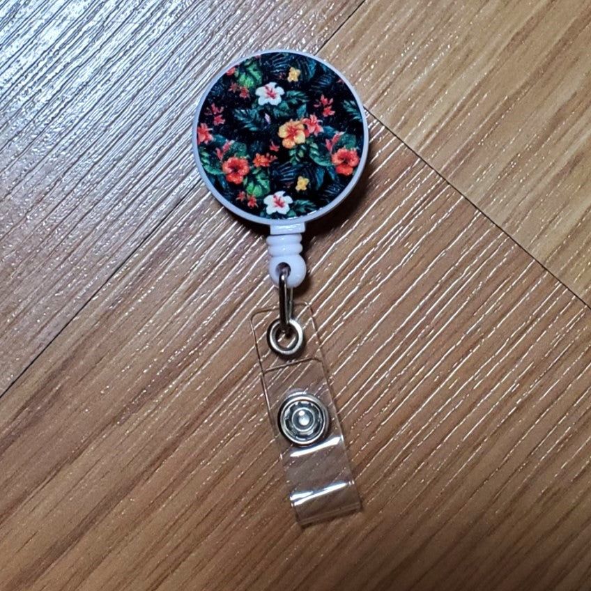 Badge reel, Tropical Black design
