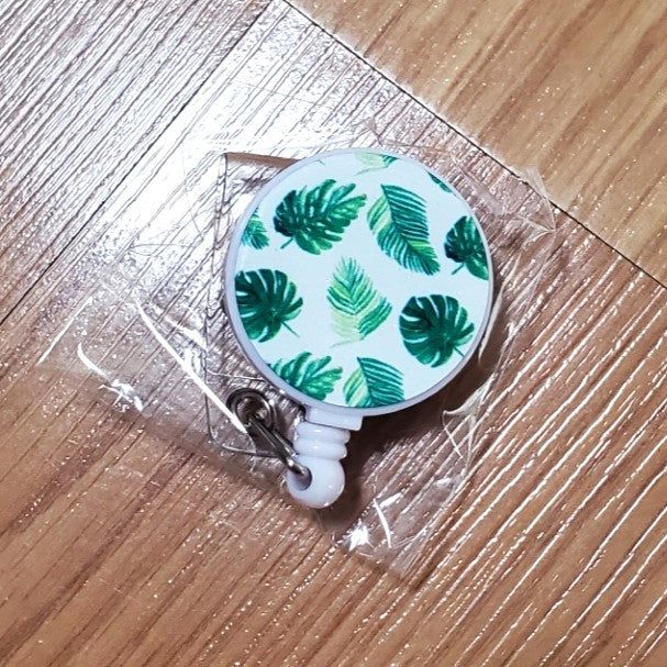 Badge reel, Tropical Green design