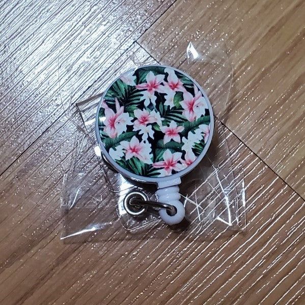 Badge reel, Tropical Light Pink design