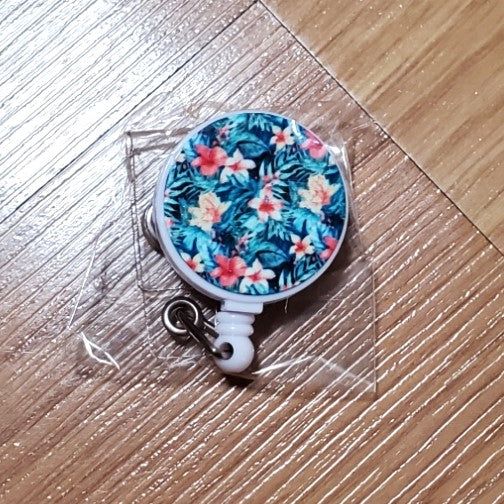 Badge reel, Tropical Peach design