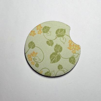 Hawaii artist neoprene car coaster, Pakalana Beige design