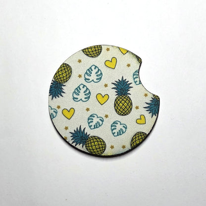 Neoprene car coaster, Pineapples design