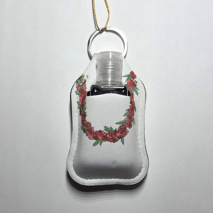 Hawaii artist neoprene hand sanitizer holder, Aalii design