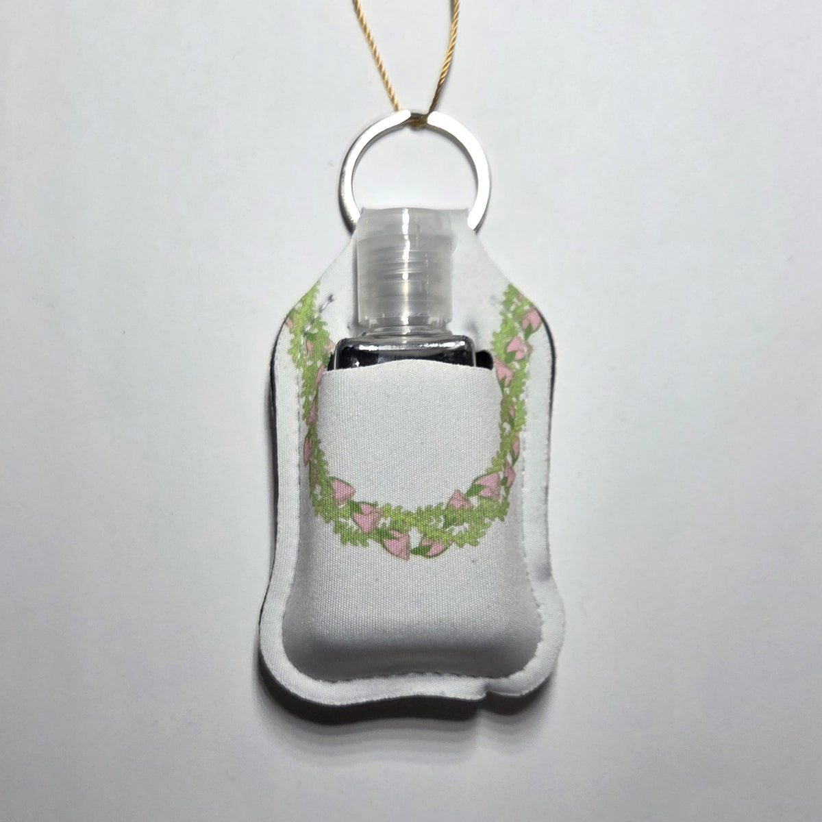 Hawaii artist neoprene hand sanitizer holder, Lokelani Pakalana design