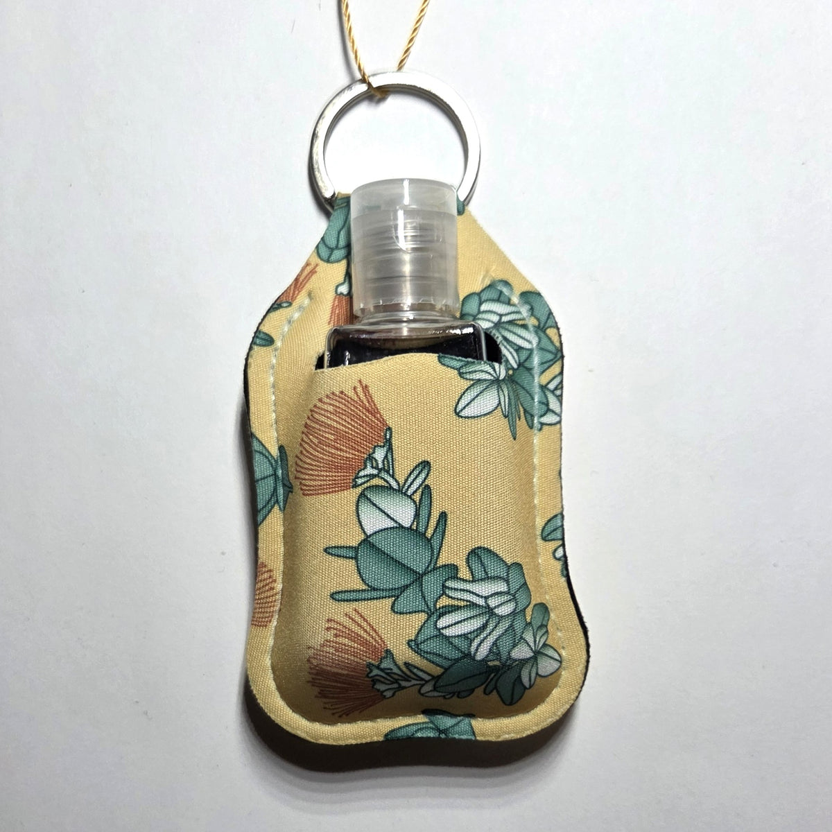 Hawaii artist neoprene hand sanitizer holder, Ohia Lehua design