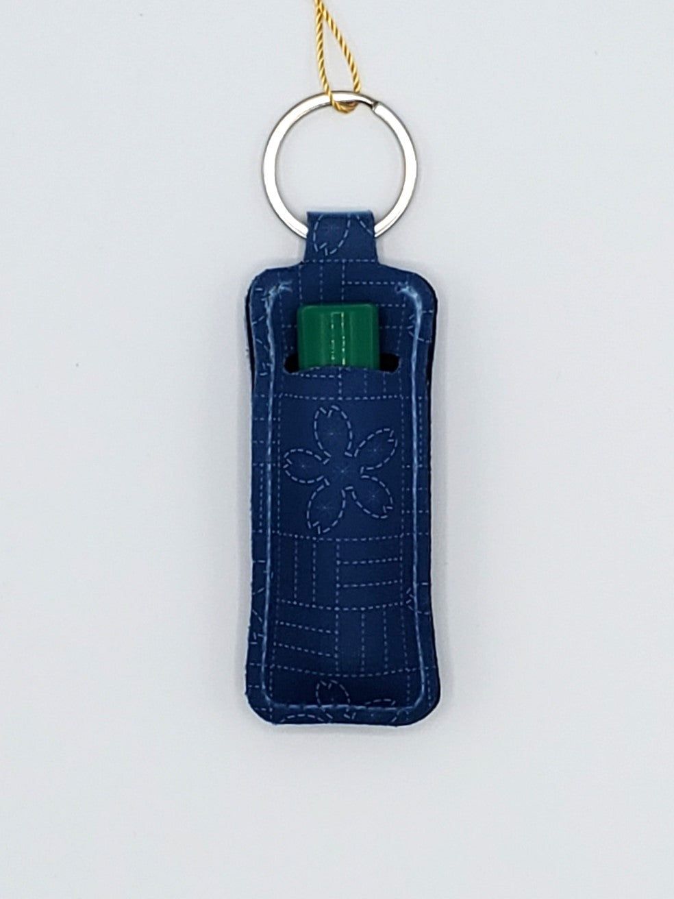 Lip balm holder, Sashiko Flower design