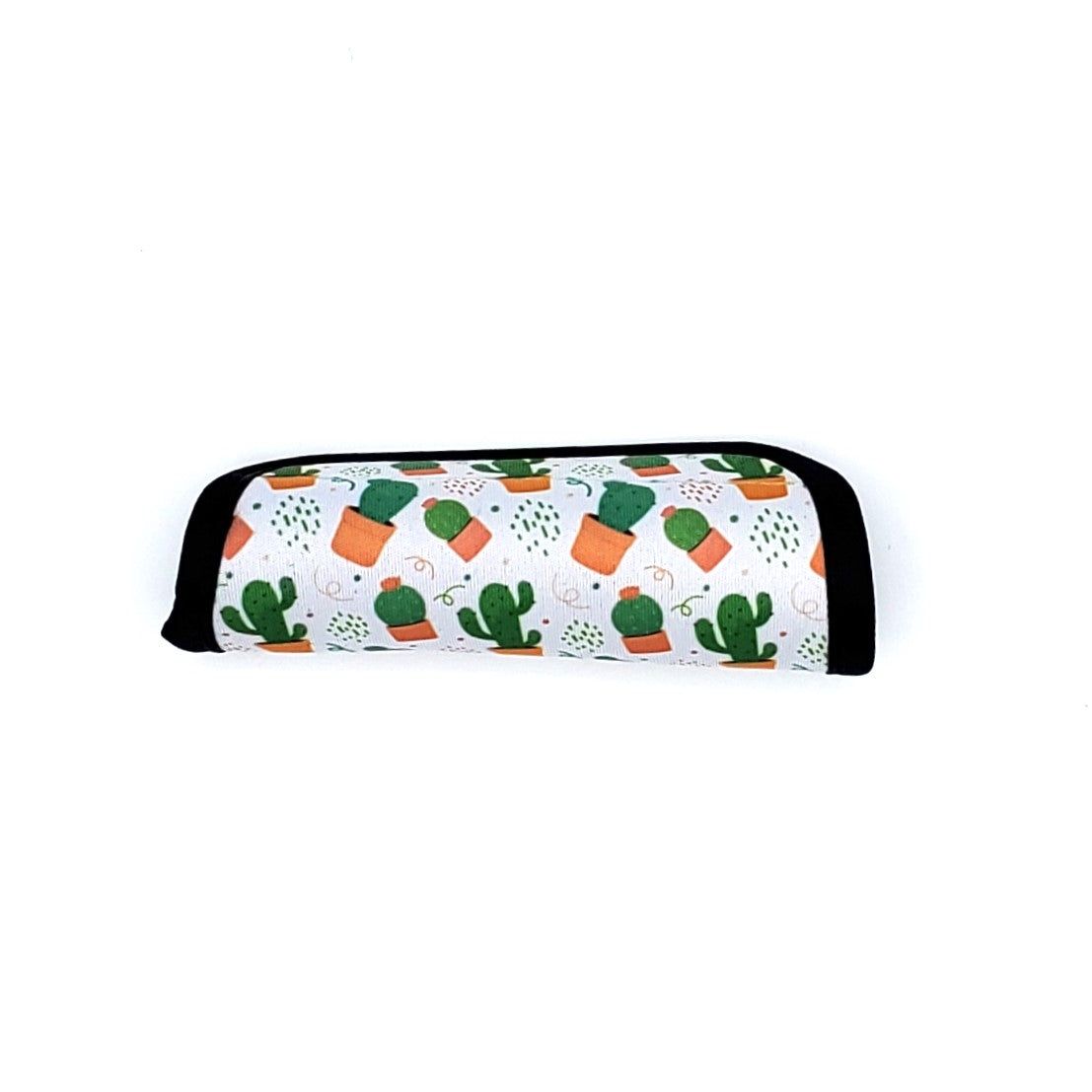 Neoprene luggage handle cover, horizontal, Cactus design