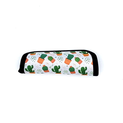 Neoprene luggage handle cover, horizontal, Cactus design