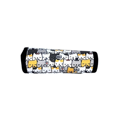 Neoprene luggage handle cover, horizontal, Cat Crowd design