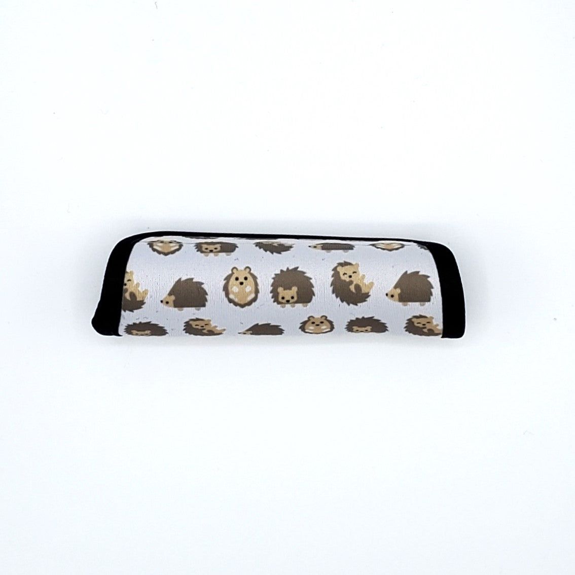 Neoprene luggage handle cover, horizontal, Hedgehogs design