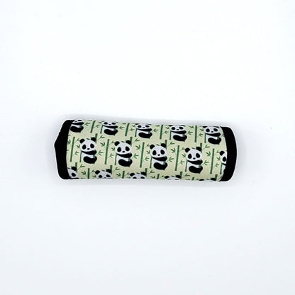 Neoprene luggage handle cover, horizontal, Pandas design
