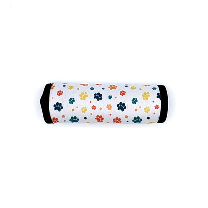 Neoprene luggage handle cover, horizontal, Paws Colorful design