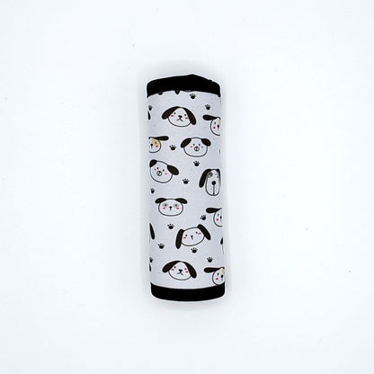 Neoprene luggage handle cover, vertical, Dog Kawaii design