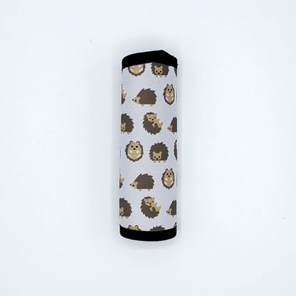 Neoprene luggage handle cover, vertical, Hedgehogs design