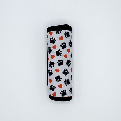 Neoprene luggage handle cover, Paws Hearts design