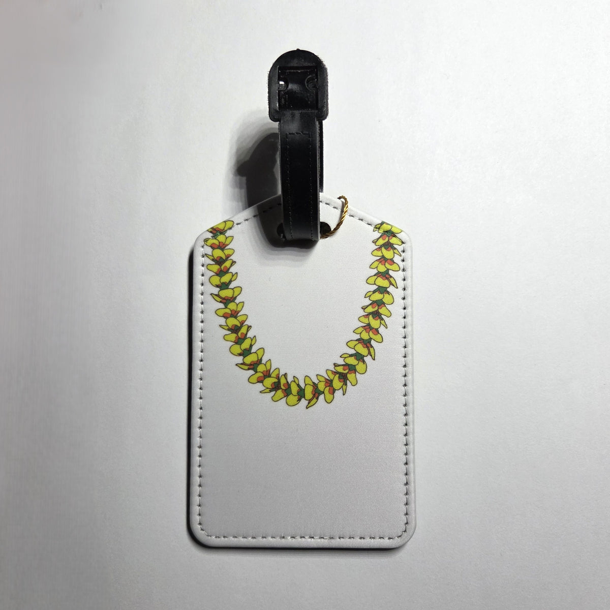 Hawaii artist luggage tag, Lantern Ilima design