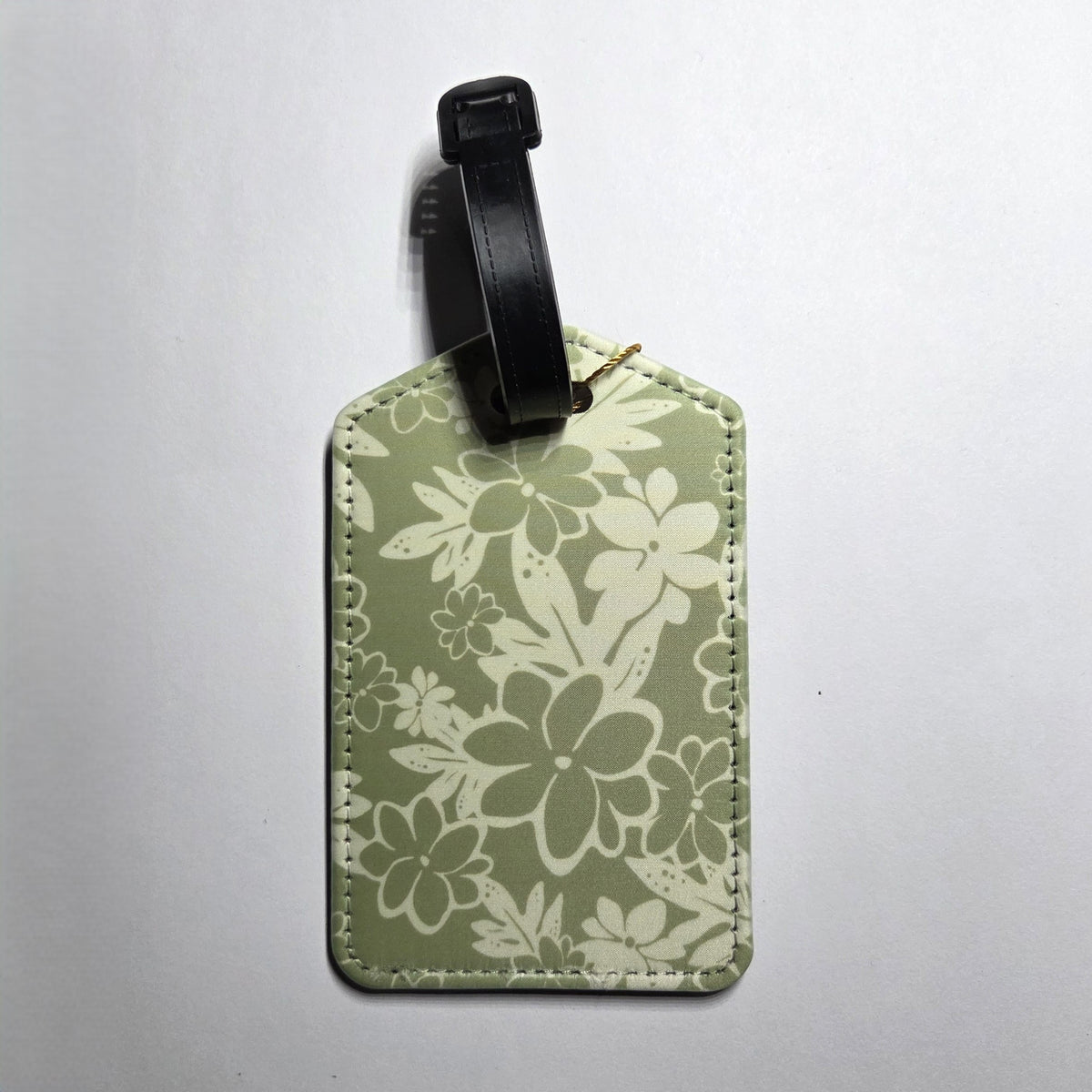Hawaii artist luggage tag, Lauae Pikake Green design