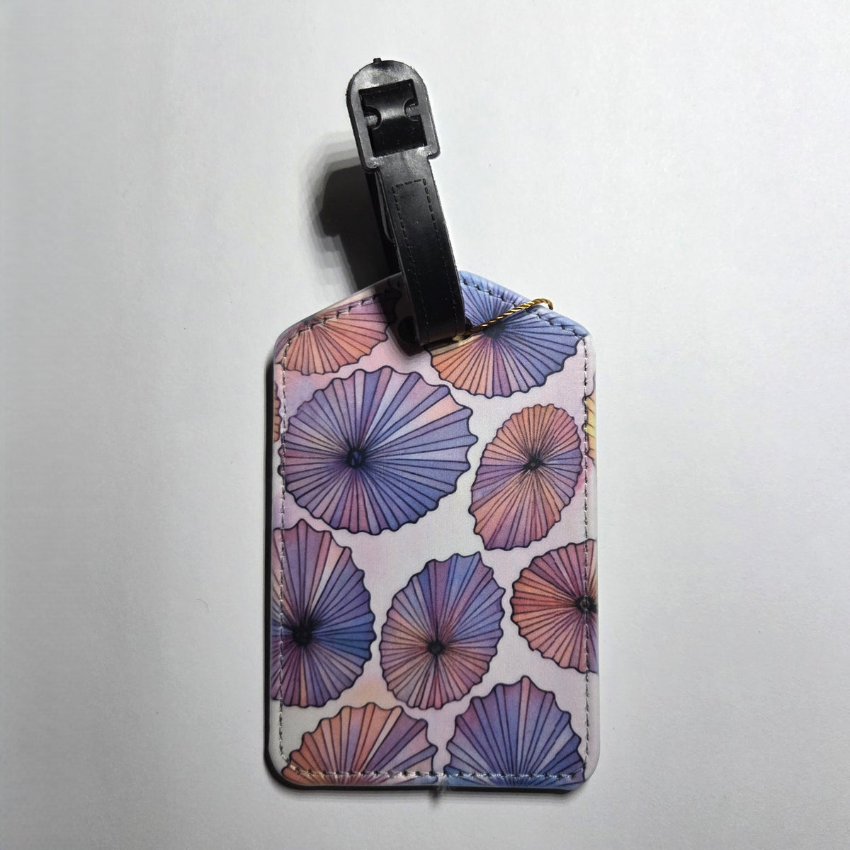 Hawaii artist luggage tag, Opihi Purple design