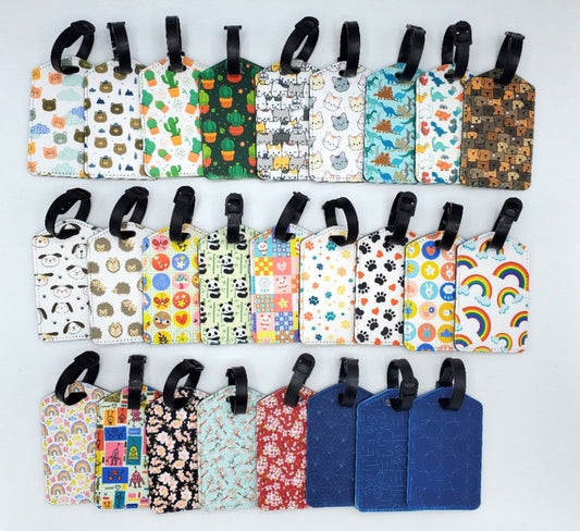 Assortment of PU leather luggage tags
