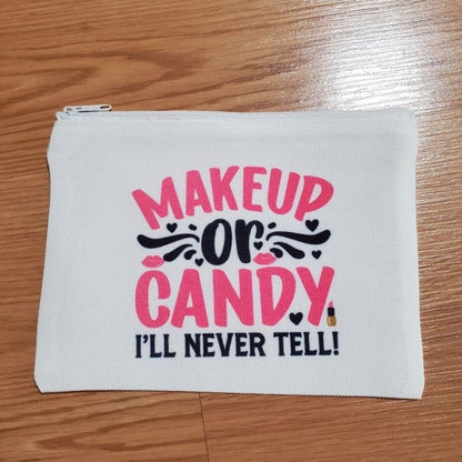 Zippered pouch, Makeup or Candy design