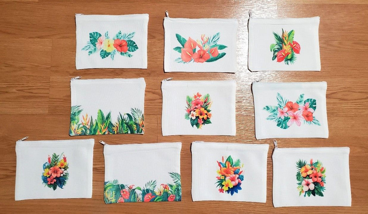 Assortment of zippered pouches