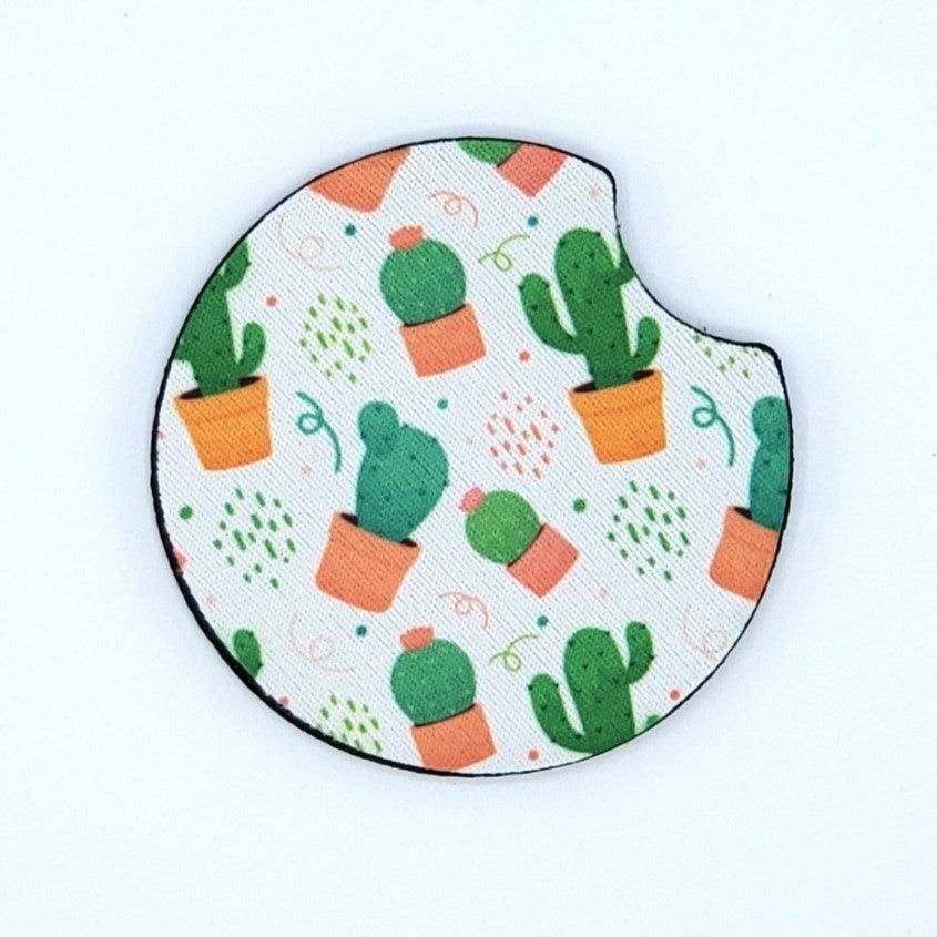 Neoprene car coaster, Cactus design