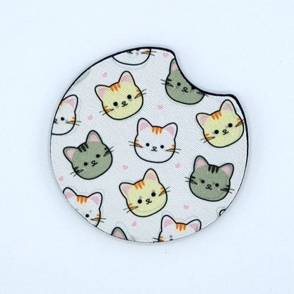 Neoprene car coaster, Cat Kawaii design