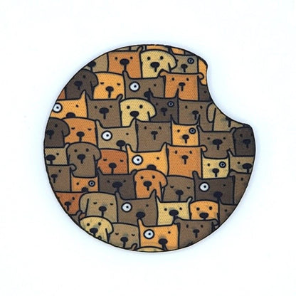 Neoprene car coaster, Dog Crowd design