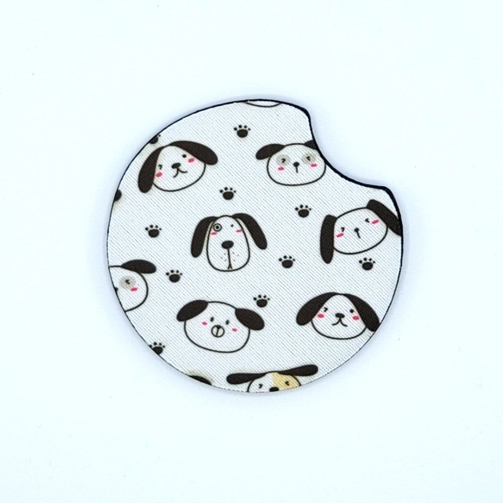 Neoprene car coaster, Dog Kawaii design