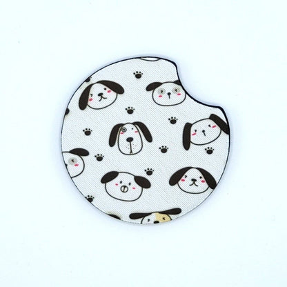 Neoprene car coaster, Dog Kawaii design