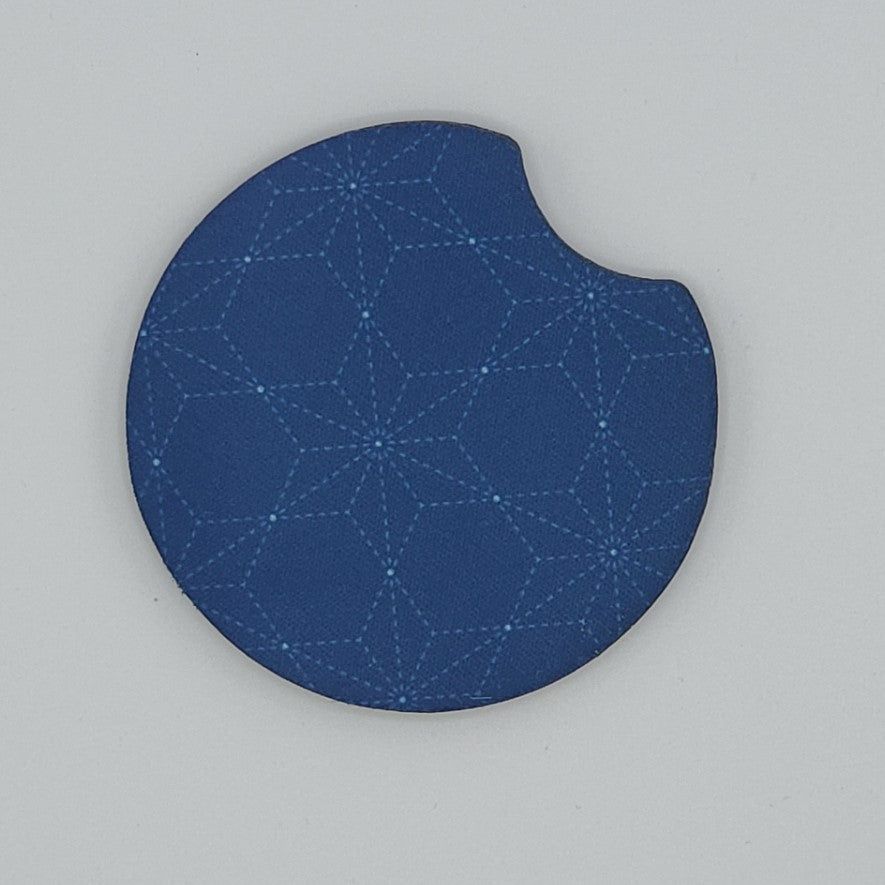 Neoprene car coaster, Sashiko Star design