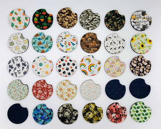 Assortment of neoprene car coasters