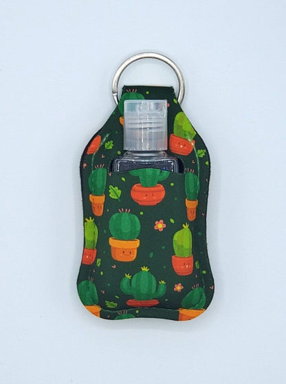 Neoprene hand sanitizer holder, Cactus Kawaii design