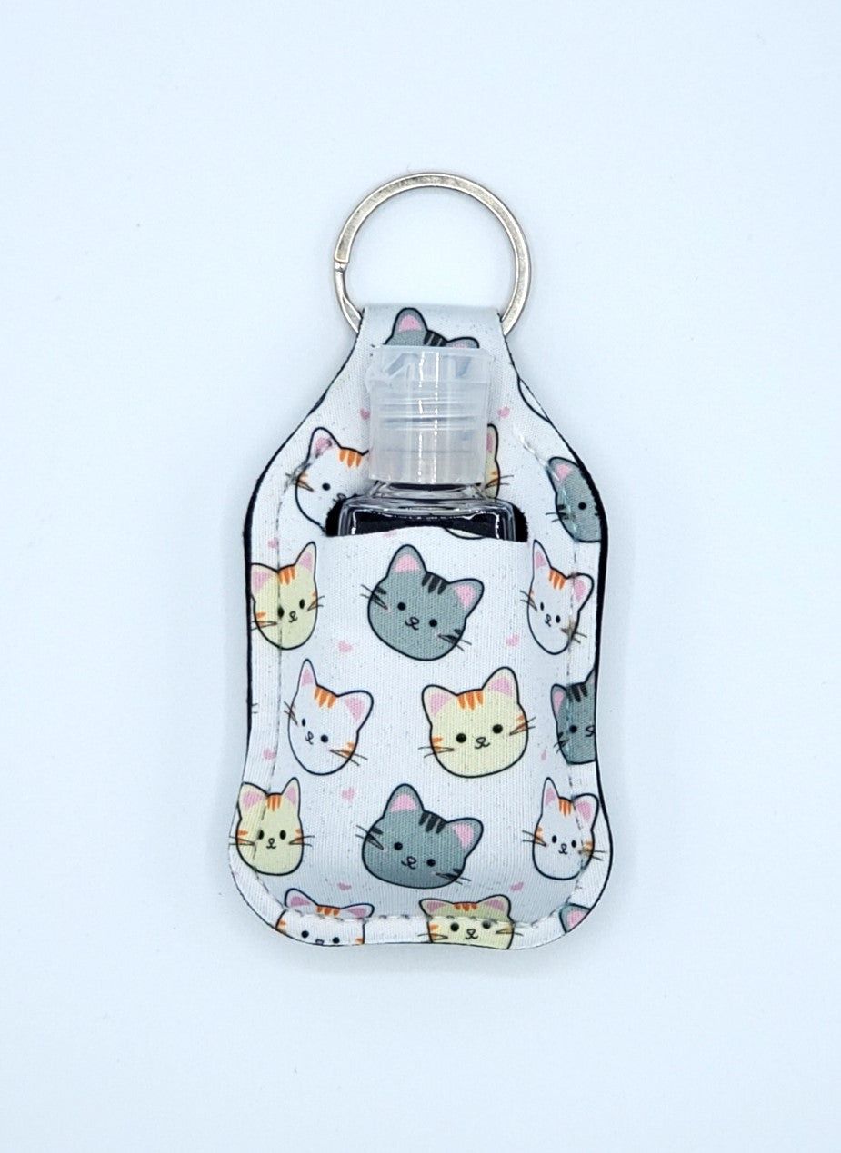 Neoprene hand sanitizer holder, Cat Kawaii design