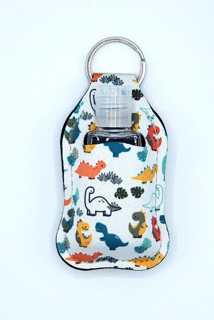 Neoprene hand sanitizer holder, Dinosaurs Colorful design