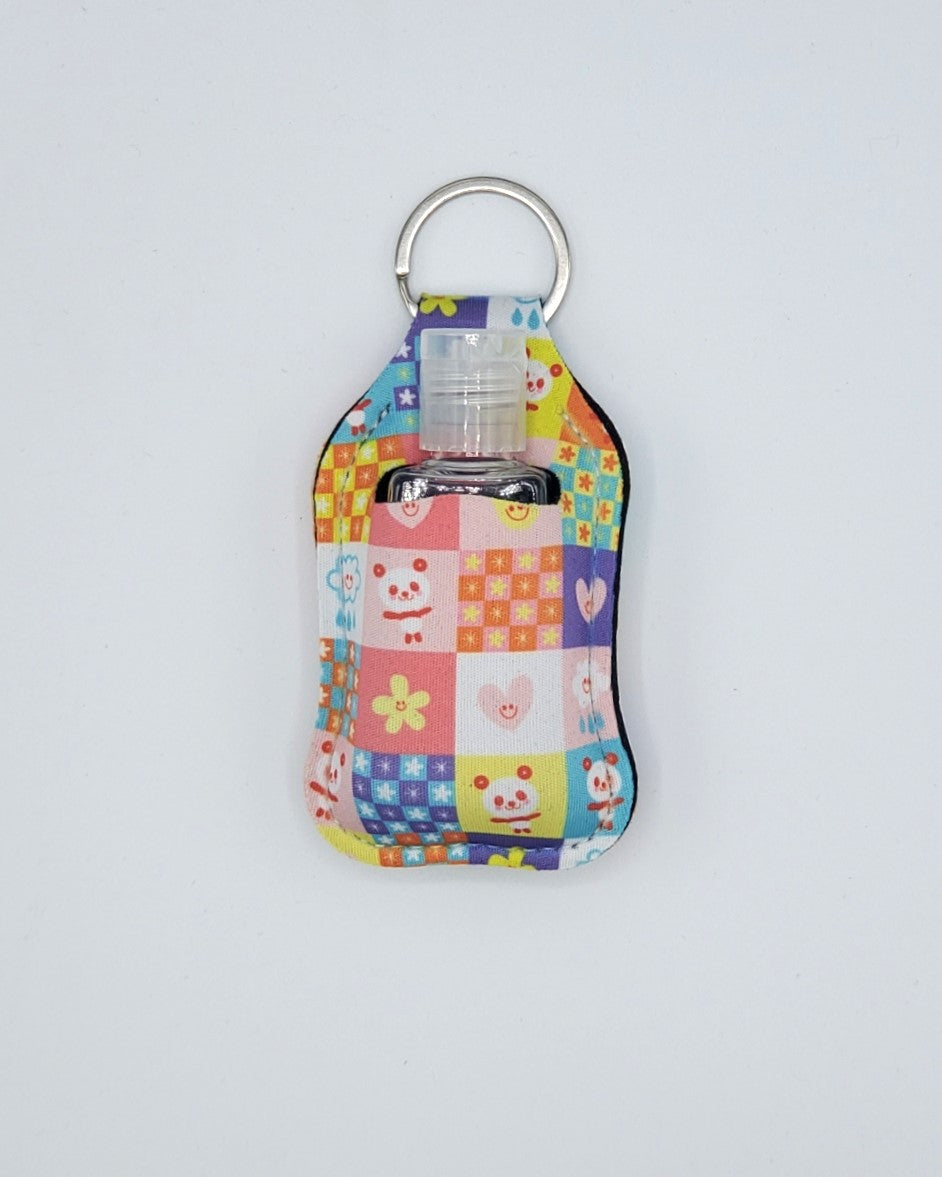 Neoprene hand sanitizer holder, Pandas Colorful design
