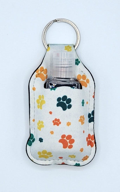 Neoprene hand sanitizer holder, Paws Colorful design