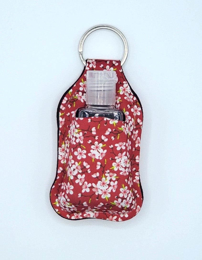 Neoprene hand sanitizer holder, Sakura Pink design