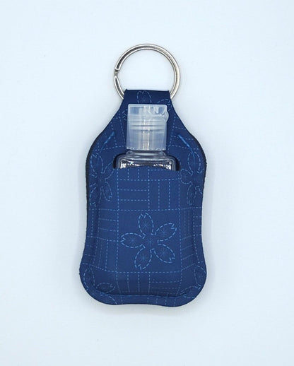 Neoprene hand sanitizer holder, Sashiko Flower design