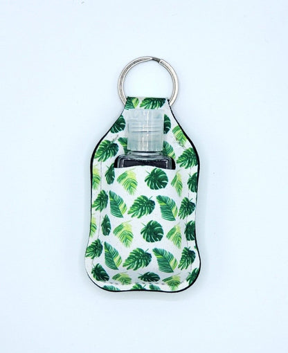Neoprene hand sanitizer holder, Tropical Greens design