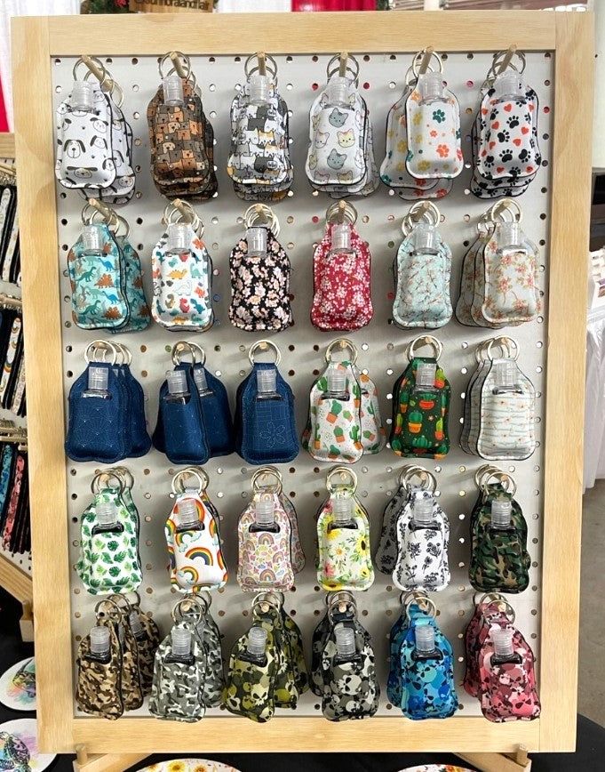 Assortment of neoprene hand sanitizer holders