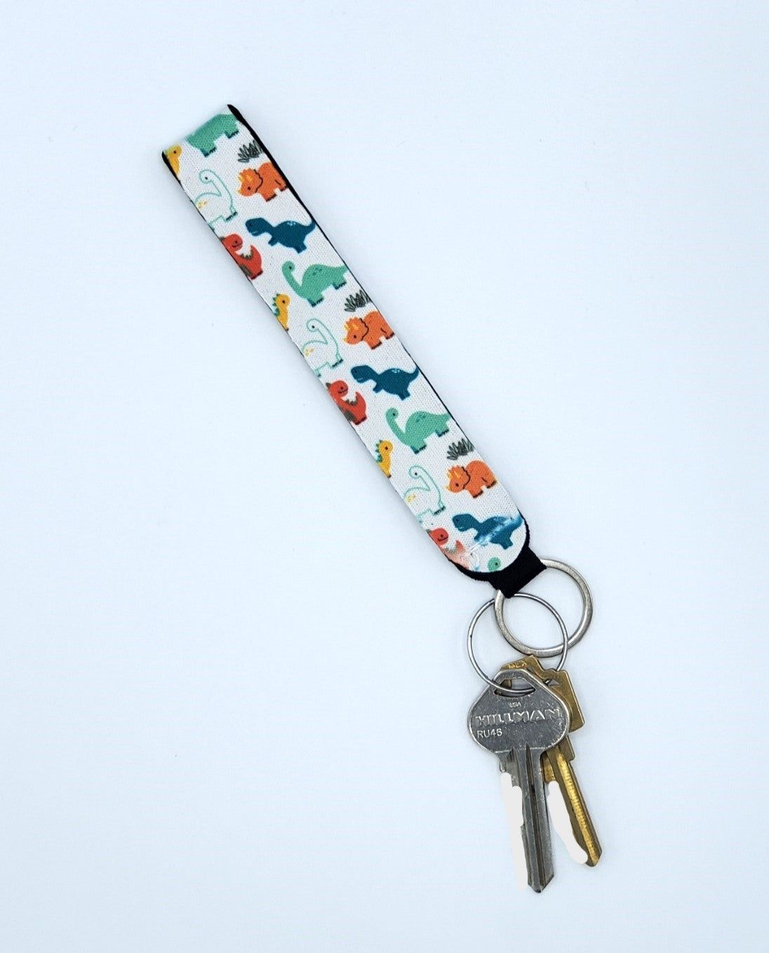 Neoprene wrist lanyard, Dinosaurs Colorful design
