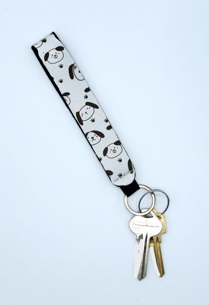 Neoprene wrist lanyard, Dog Kawaii design