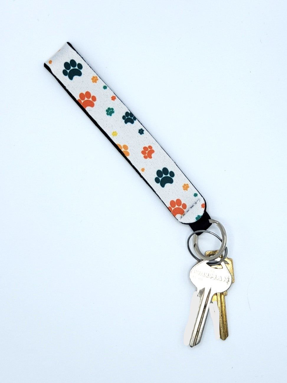 Neoprene wrist lanyard, Paws Colorful design